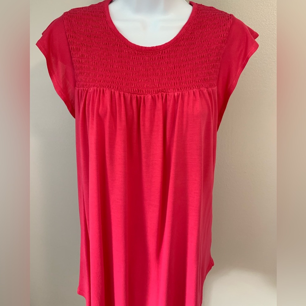Ruff Hewn Smocked Vibrant Pink Top